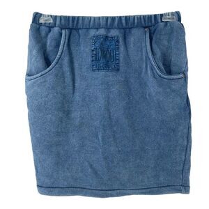 Vintage Streetwear Blowout LA 1988 Pencil Skirt Jersey Stretch Blue 80s Womens S